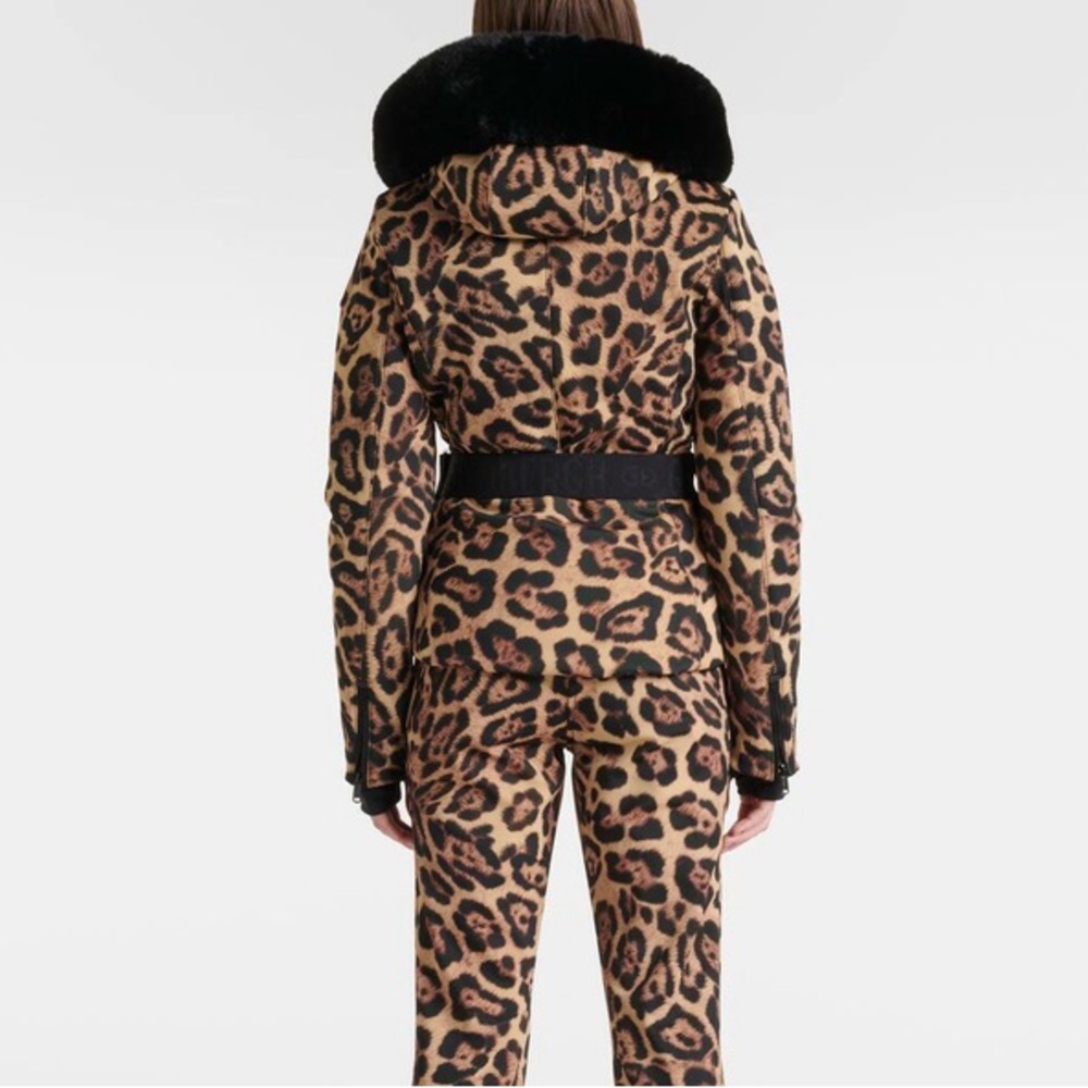 NWT Goldbergh Felis Down Ski Jacket 8 Jaguar Belted M Leopard NEW Puffer Jungle - Picture 14 of 16